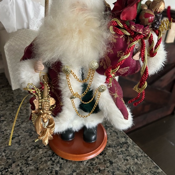 Other - Elegant Holiday Santa Figurine with Red and Gold Accents
